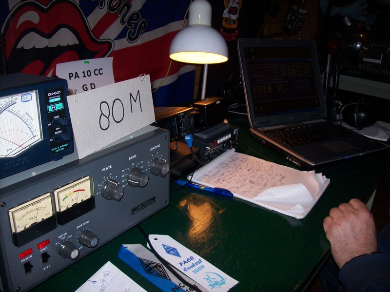 Het 80m station met Ben PA0I.